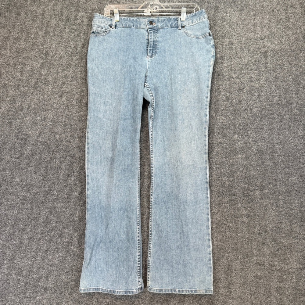 J.Jill Boot Cut Flare Jeans Women 12 Blue Light‎ Wash Stretch Denim Classic Plus